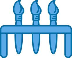 Paint brushes Blue Line Filled Icon vector