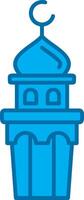 Minaret Blue Line Filled Icon vector