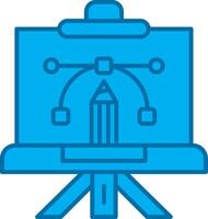 Canvas Blue Line Filled Icon vector