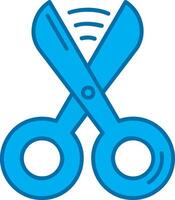 Scissors Blue Line Filled Icon vector