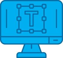 Text editor Blue Line Filled Icon vector