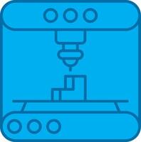 3d modeling Blue Line Filled Icon vector