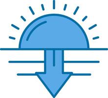 Sunset Blue Line Filled Icon vector