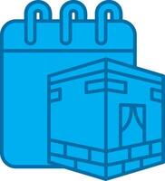 Hajj Blue Line Filled Icon vector