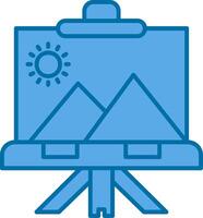 Canvas Blue Line Filled Icon vector