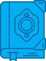 Quran Blue Line Filled Icon vector