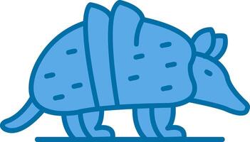 Armadillo Blue Line Filled Icon vector