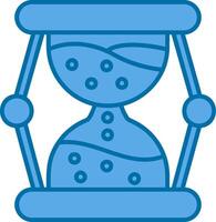 Sandglass Blue Line Filled Icon vector