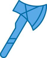 Axe Blue Line Filled Icon vector