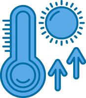 Thermometer Blue Line Filled Icon vector