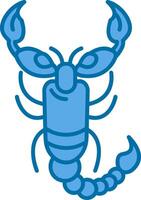 Scorpion Blue Line Filled Icon vector
