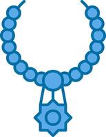 Necklace Blue Line Filled Icon vector