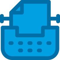 Typewriter Blue Line Filled Icon vector