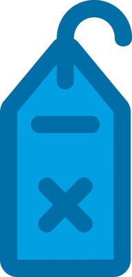 Delete tag Blue Line Filled Icon