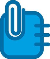 Paperclip 2 Blue Line Filled Icon vector