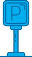 Parking Blue Line Filled Icon vector