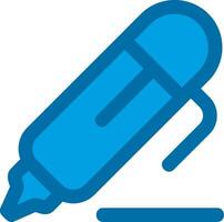 Pen 2 Blue Line Filled Icon vector