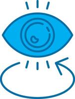 Eye Blue Line Filled Icon vector