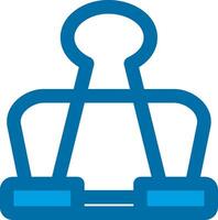 Binder clip Blue Line Filled Icon vector