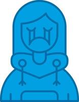 Cry Blue Line Filled Icon vector