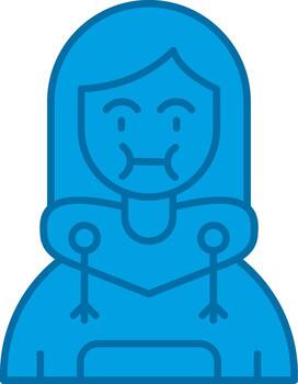 enfermedad azul línea lleno icono vector