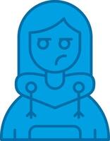 Liar Blue Line Filled Icon vector