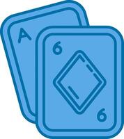 Poker Blue Line Filled Icon vector