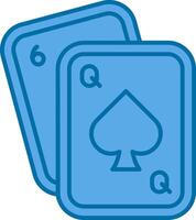 Poker Blue Line Filled Icon vector