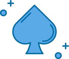 Spades Blue Line Filled Icon vector