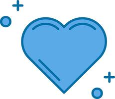 Hearts Blue Line Filled Icon vector