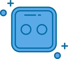 Dice two Blue Line Filled Icon vector