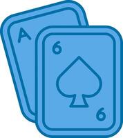 póker azul línea lleno icono vector