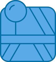 Pin Blue Line Filled Icon vector