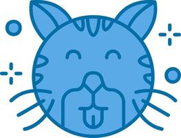 Cute Blue Line Filled Icon vector