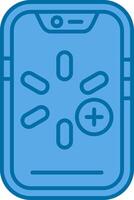 More Blue Line Filled Icon vector