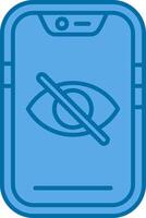 Hide Blue Line Filled Icon vector