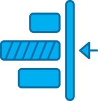 Right alignment Blue Line Filled Icon vector