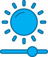 Brightness Blue Line Filled Icon vector