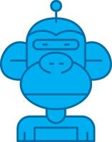 Robot Blue Line Filled Icon vector