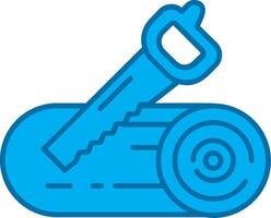 Sawing Blue Line Filled Icon vector