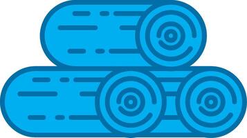 Wood Blue Line Filled Icon vector