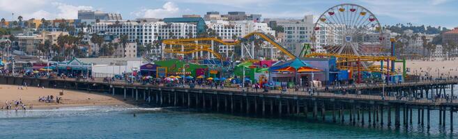 Santa Monica pier at sunset, Los Angeles photo