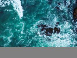 Aerial view of the huge Pacific ocean waves photo