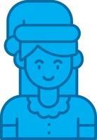 Girl Blue Line Filled Icon vector