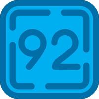 Ninety Two Blue Line Filled Icon vector