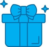 Gift Blue Line Filled Icon vector