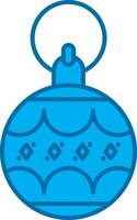 Bauble Blue Line Filled Icon vector