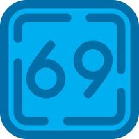 Sixty Nine Blue Line Filled Icon vector