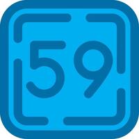 Fifty Nine Blue Line Filled Icon vector