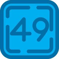 Forty Nine Blue Line Filled Icon vector